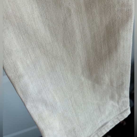 AG Jeans “ag-ed denim, ex-boyfriend slouchy slim” jeans in off-white, size 24. - Picture 11 of 12